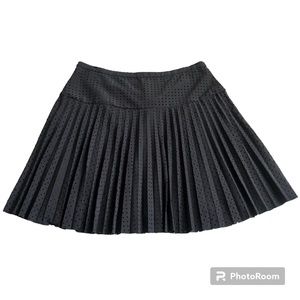 J Crew Pleated Skater Skirt Womens 8 Laser Cut Diamond Shape Pattern Lined Flowy